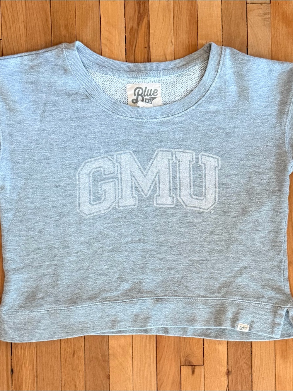Blue 84 GMU Heather Gray Cropped Sweatshirt